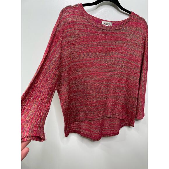 Dress Barn Knit Sweater Pullover Red Gold Plus Size 1X Sparkle Holiday Metallic - Picture 3 of 9